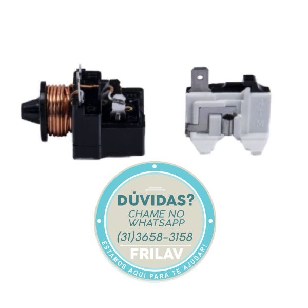 Conjunto Relé e Protetor Térmico Original Embraco 1/6 HP a 1/8 HP - 127V - Código 326039421 / 326011427
