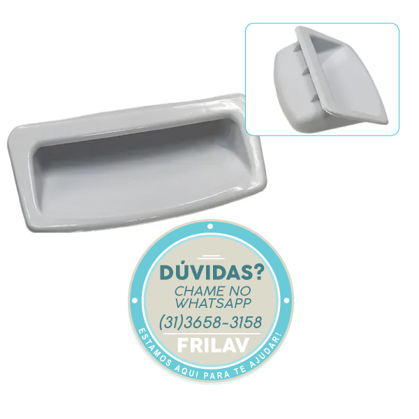 Alça Puxador de Gabinete Original Brastemp Consul 326004688 - Para Movimentação de Lavadoras