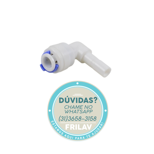 Conexão Cotovelo em L 1/4" Engate Rápido x 1/4" Espigão - Original Planeta Água CN260 - Adaptador para Mangueira
