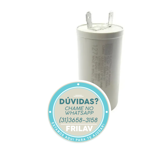 Capacitor de Partida 42,5 µF (250 VAC) Original Electrolux - Código 64500493 / 41016021 - Terminal Estreito