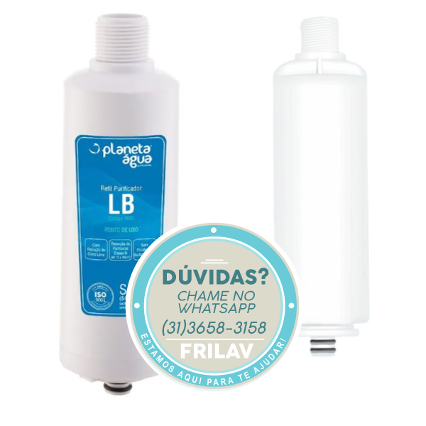 Refil Filtro de Água Libell Acqua Flex - Planeta Água Original - Código PLA1067 / PLA1164A - Redução de Cloro e Partículas