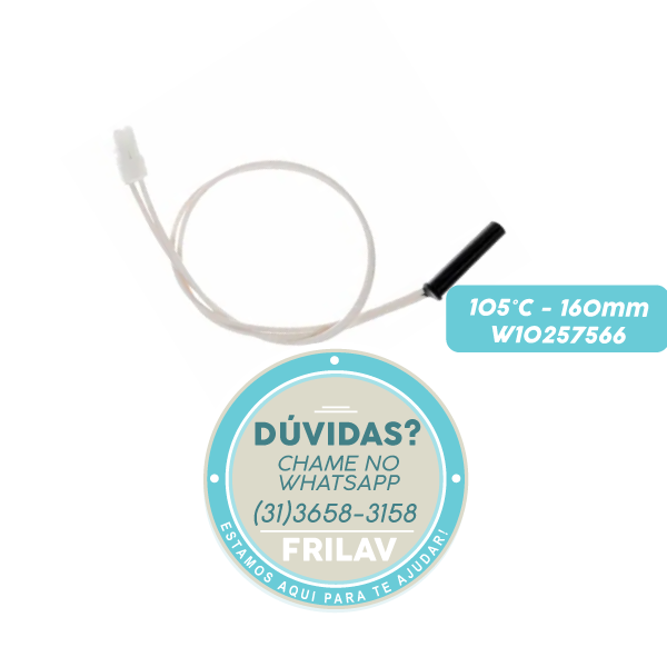 Termofusível de Segurança 105°C Original Brastemp Consul W10257566 - 160mm - Para Geladeiras Frost Free