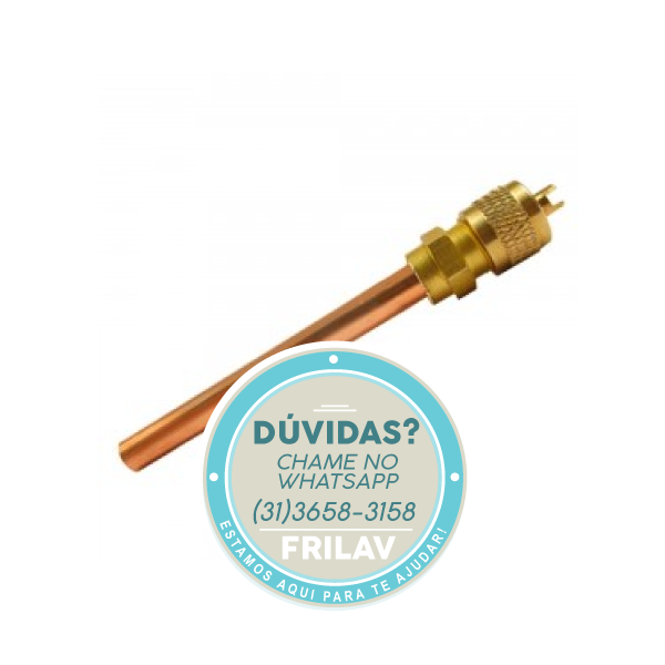 Válvula Schrader (Válvula de Serviço) com Tubo de Cobre 1/4" - Carga de Gás para Refrigeração - Código 100262887