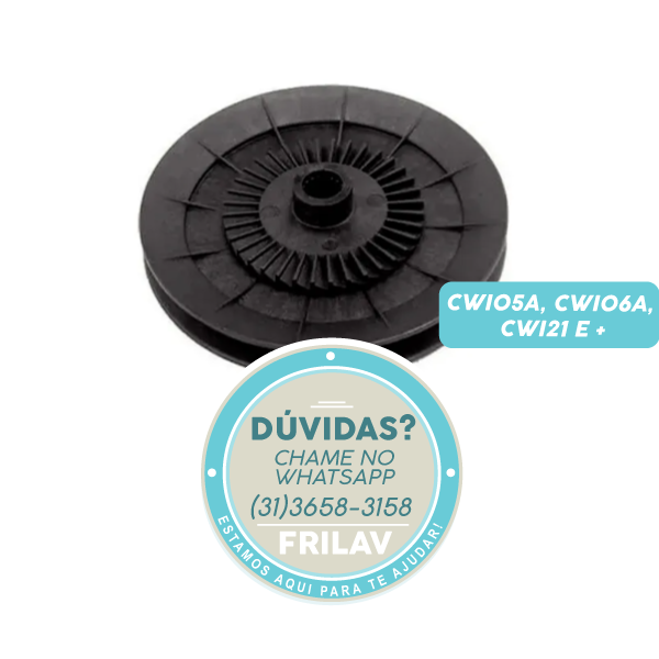 Polia de Transmissão Plástica Original Brastemp Consul W10181250 - Para Lavadoras CWI05A, CWI06A, CWI21