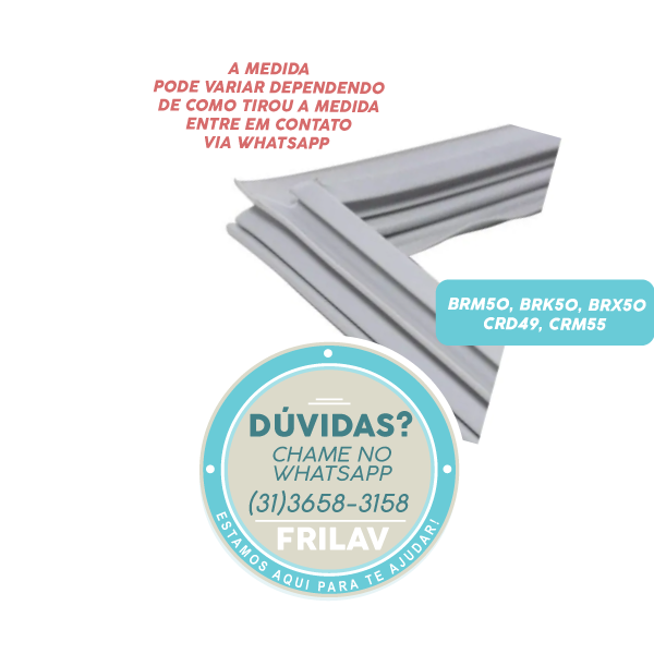 Gaxeta Borracha de Porta Superior (Freezer) 636x523 mm - Original Brastemp Consul W10527473 - Para BRM50, CRM55, CRD49