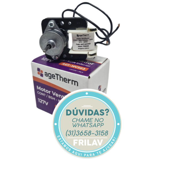 Motor Ventilador Inferior Geladeira Bosch Continental - Código 710563 - Fabricante AGT (AGT-MV563)