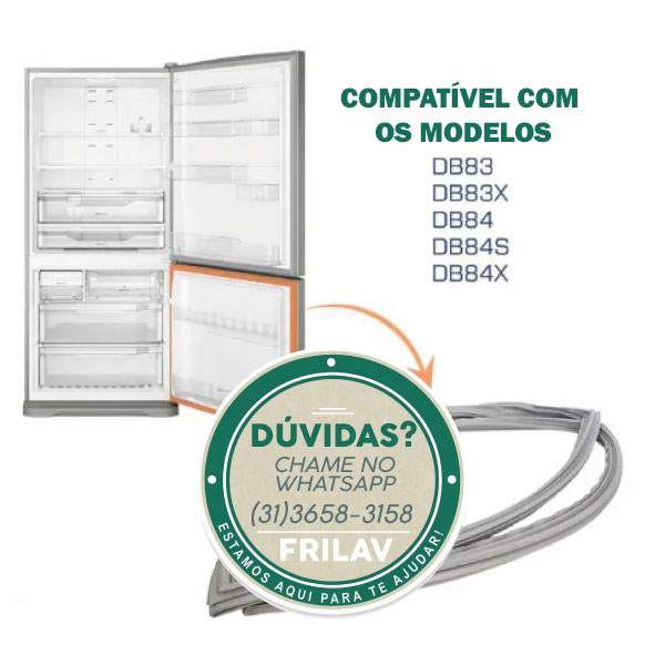 Borracha Gaxeta Porta Freezer Electrolux DB83 DB84 Original - A03625421