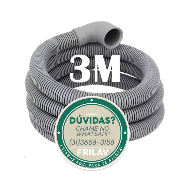 Mangueira de Saída para Lavadora Curva 3,00m - Karisfrio
