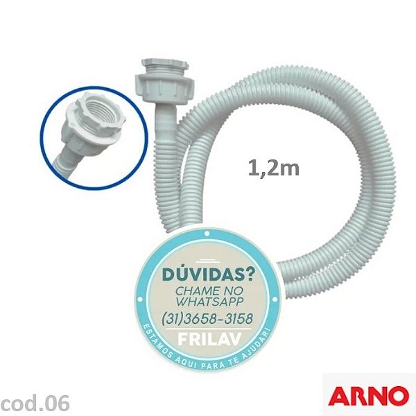 Mangueira de Entrada Sanfonada para Lavadora – 1,20m Cinza (Bocal 12mm)