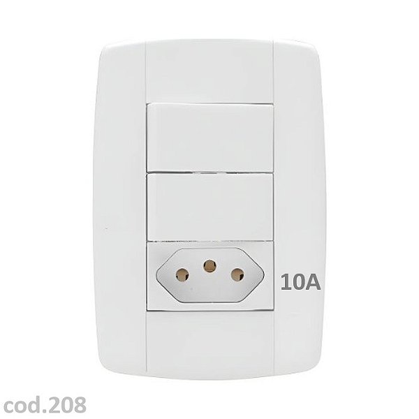 Conjunto 2 Interruptores Simples + 1 Tomada 10A Ilumi Lev – 20010