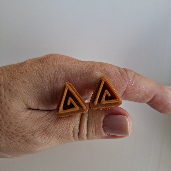 Carimbos Espirais 3D: Design de Triângulo Espiral Pequeno- Modelo E028