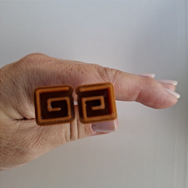 Carimbos Espirais 3D: Design de Quadrado espiral Pequeno - Modelo E030