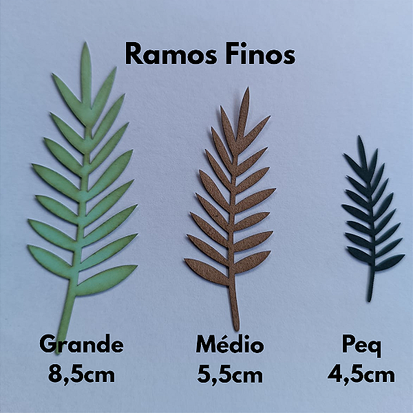 Ramos e folhas de papel -Ramos Finos cortes