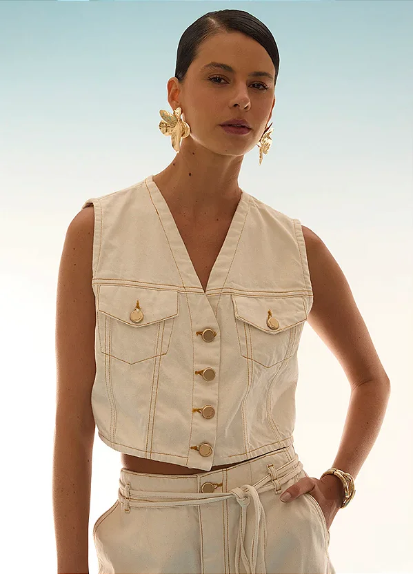 COLETE CROPPED JEANS NATURAL