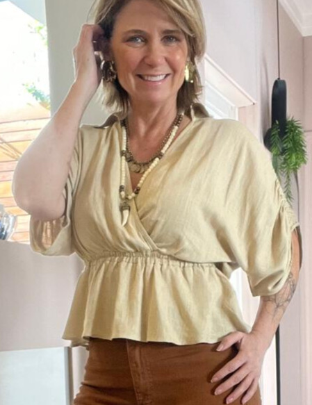 BLUSA MANGAS DRAPEADAS