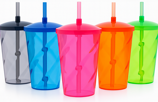 Copo Twister 600ml Tampa - Canudo Personalizado