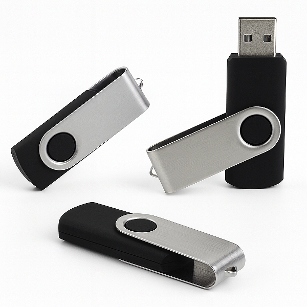 Pen Drive Metal Giratório Gravação Laser