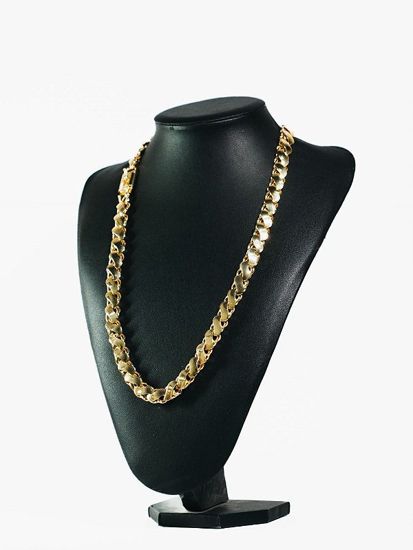Corrente friso s 12mm-banhado a ouro 18k