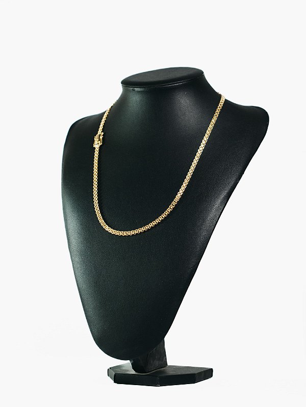 Corrente elo duplo 5mm-banhado a ouro 18k