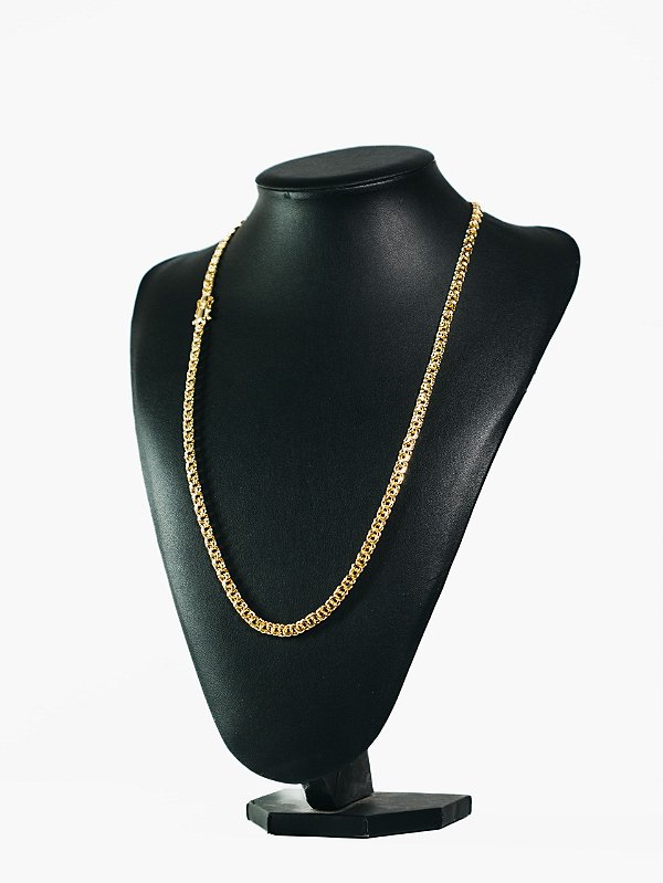 Corrente friso 6mm-banhado a ouro 18k