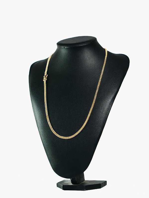 Corrente lacraia 4mm-banhado a ouro 18k