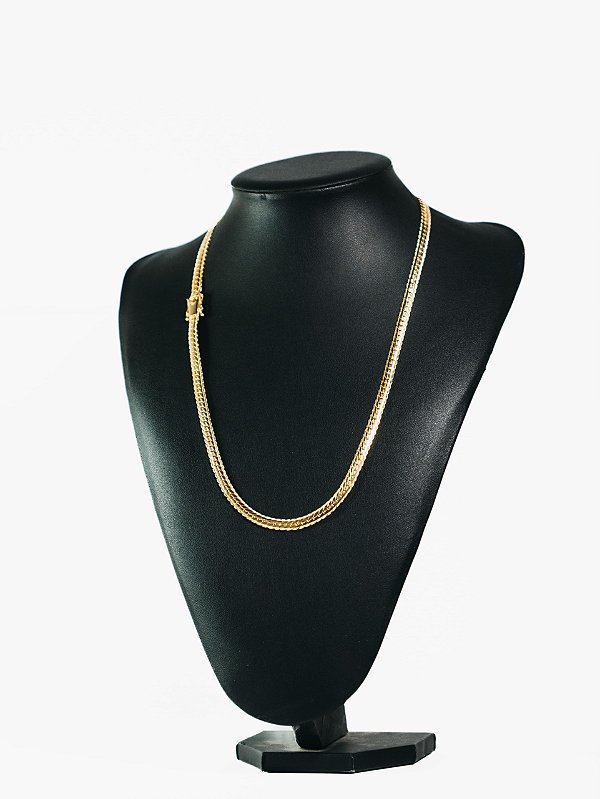 Corrente laminada 6mm-banhado a ouro 18k