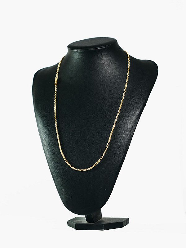 Corrente elo portugues duplo 3mm-banhado a ouro 18k