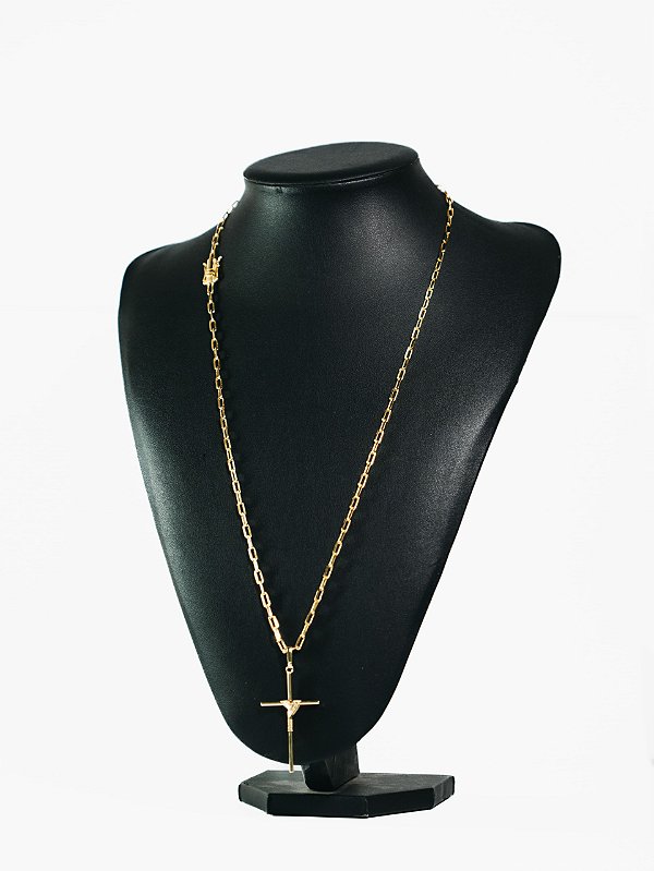 Corrente tijolinho 4mm-banhado a ouro 18k