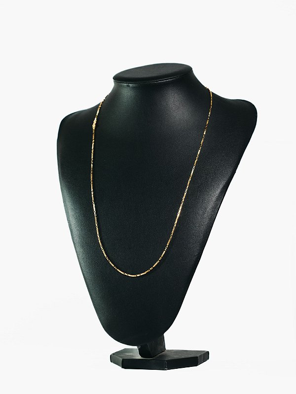 Corrente cubinho 3 por 1 2mm-banhado a ouro 18k