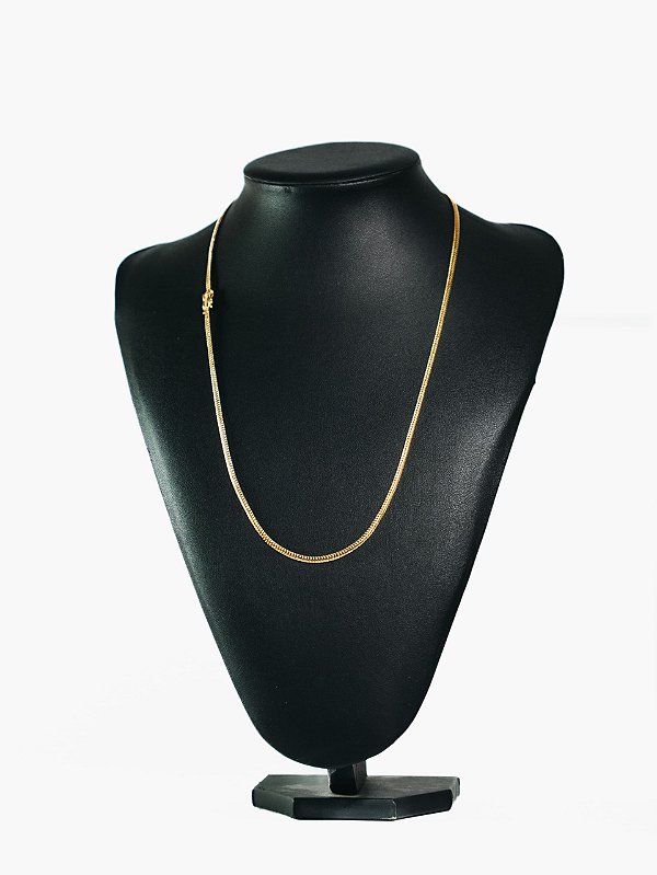 Corrente salamanta 3mm-banhado a ouro 18k