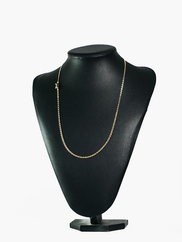 Corrente piastrini 3mm-banhado a ouro 18k