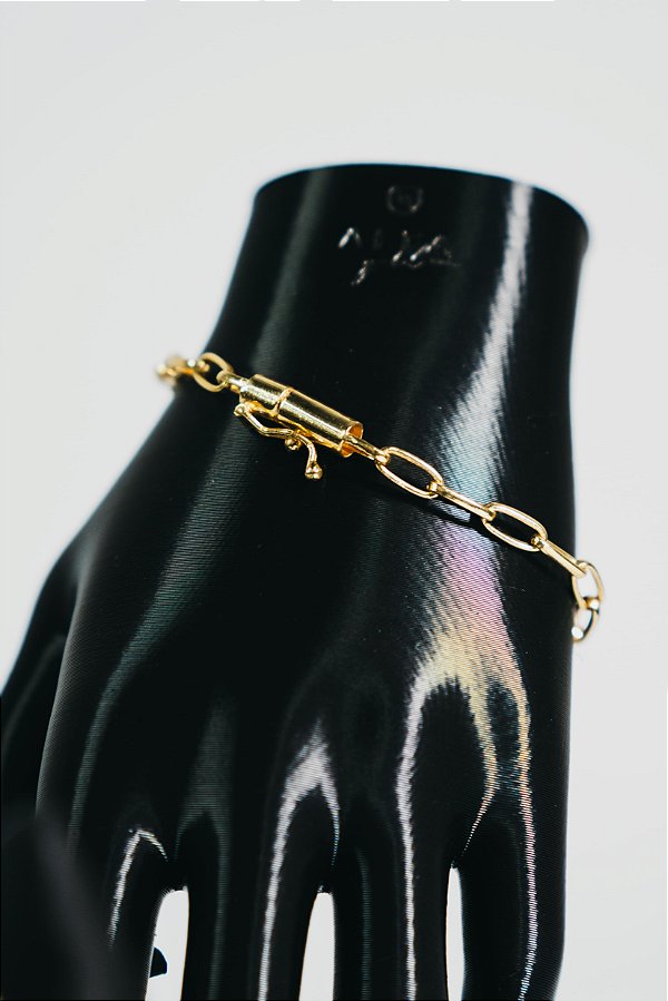 Pulseira meia cana 4mm-banhado a ouro 18k