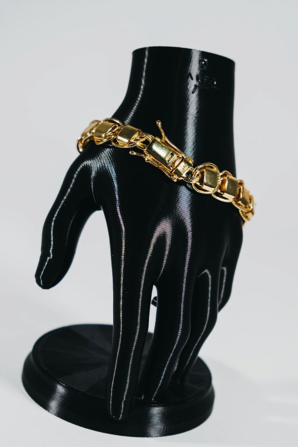 Bracelete Dubai 13mm-banhado a ouro 18k