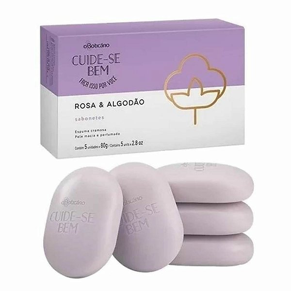 Sabonetes Cuide-se Bem Rosa e Algodão 4x80g Cada