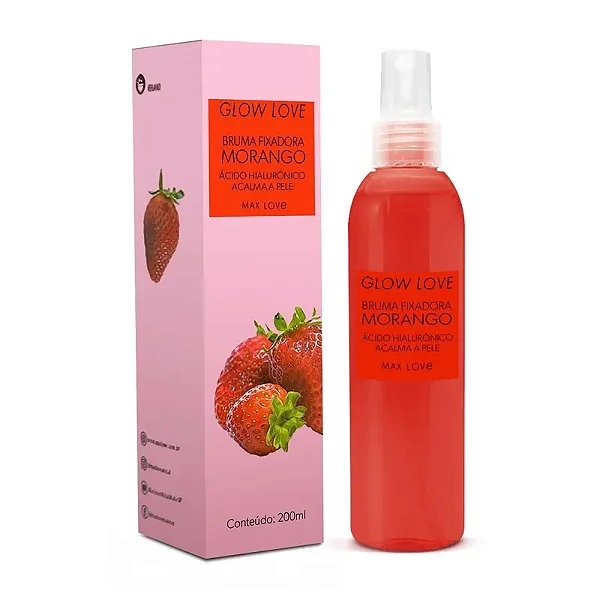 Bruma Fixadora Morango Max Love 200ml – Hidrata, Refresca e Prolonga a Maquiagem
