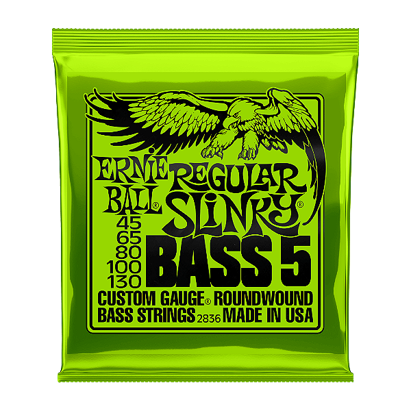 Encordoamento Baixo 5 Cordas Ernie Ball Regular Slinky .045