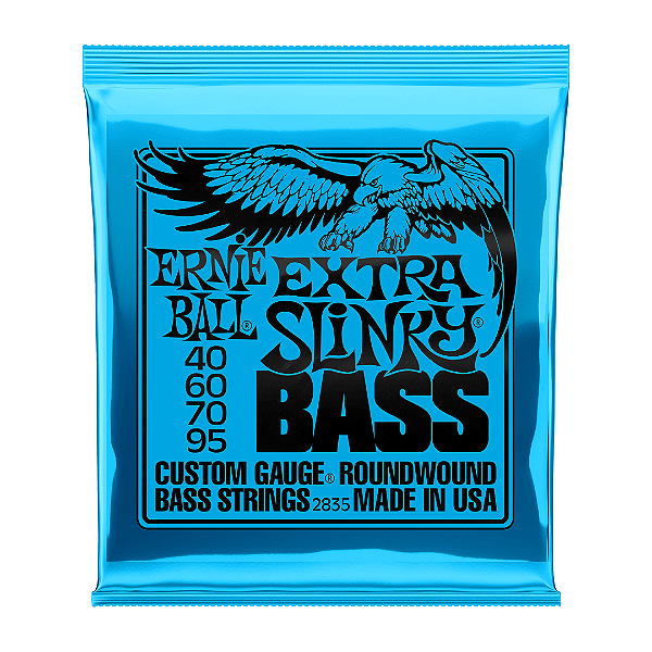 Encordoamento para Baixo 4 Cordas Ernie Ball Extra Slinky .040