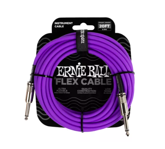 Cabo Para Instrumento P10/p10 Ernie Ball Flex Roxo 6 Metros