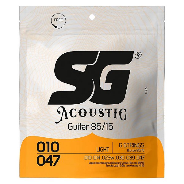 Encordoamento Para Violao Sg Aço Bronze 010 85 15 6685