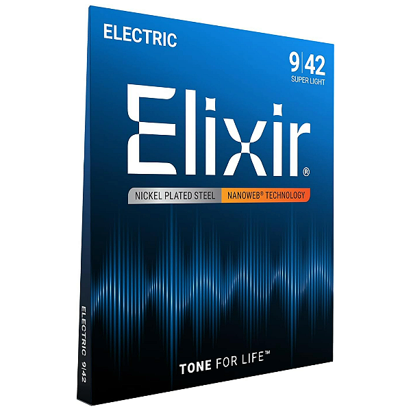 Encordoamento Para Guitarra Elixir Nanoweb Super Light .009