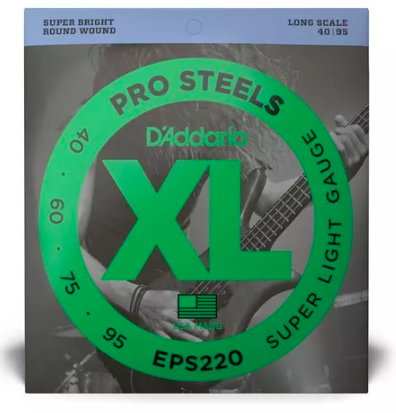 Encordoamento Baixo 4 Cordas Daddario Xl Pro Steels 040 EPS220