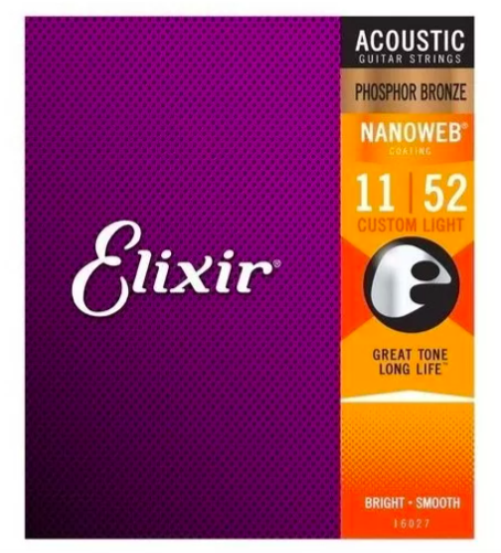 Encordoamento Elixir 011 52 Violao  Phosphor Bronze 16027