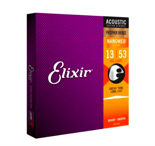 Encordoamento Violão Aço Elixir Hd Light Phosphor Bronze 013