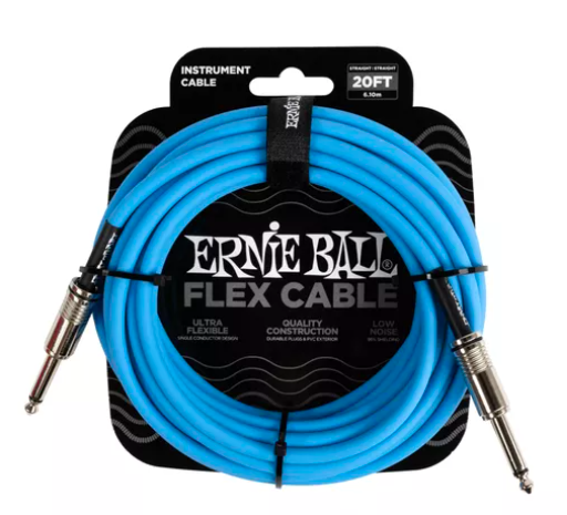 Cabo Para Instrumento P10/p10 Ernie Ball Flex Azul 6 Metros