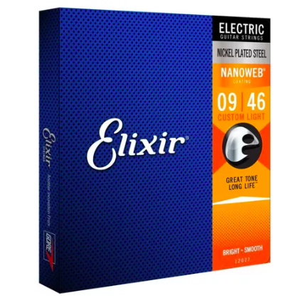 Encordoamento Para Guitarra Elixir Nickel Nanoweb 09 46 12027