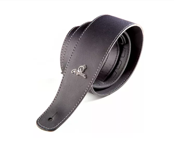 Correia Para Guitarra Magma Forrada Em Couro Preto