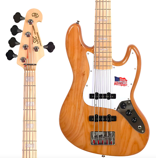 Baixo 5 Cordas Sx Vtg Series Custom Jazz Bass Natural