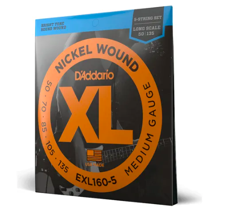 Encordoamento Para Baixo 5 Cordas Daddario Xl Nickel .050