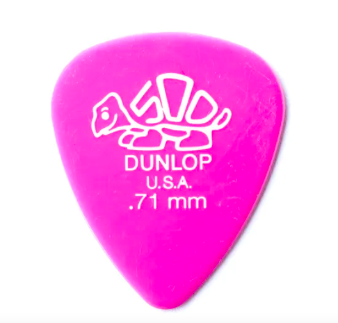 Palheta Para Guitarra Dunlop Delrin 500 .71 Rosa