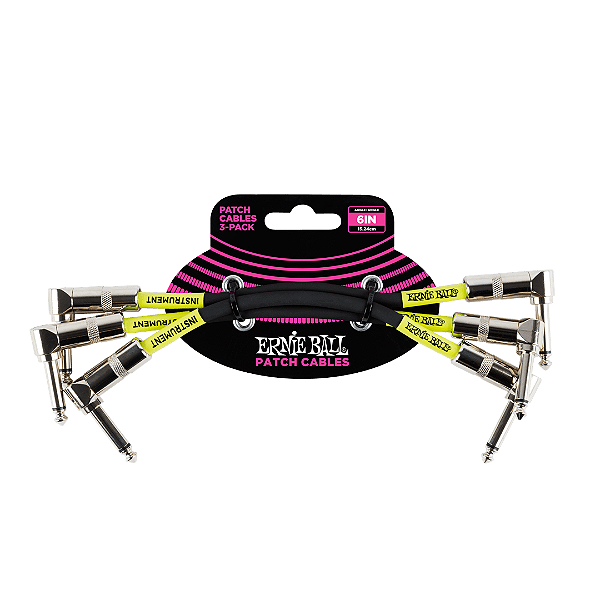 Kit 3 Cabo Para Pedal Ernie Ball Classic Patch Cable 15,24cm